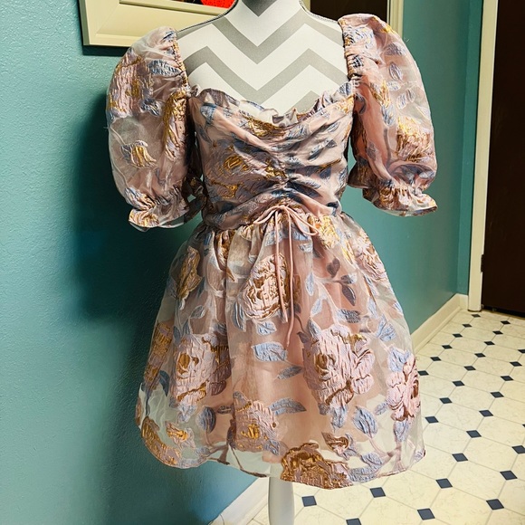 Buddy Love Romantic Puff Sleeve Lolita Style Mini Dress - Picture 1 of 11